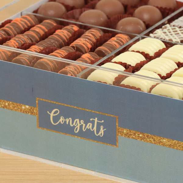 Congrats designed premium chocolate small  double acrylic tray