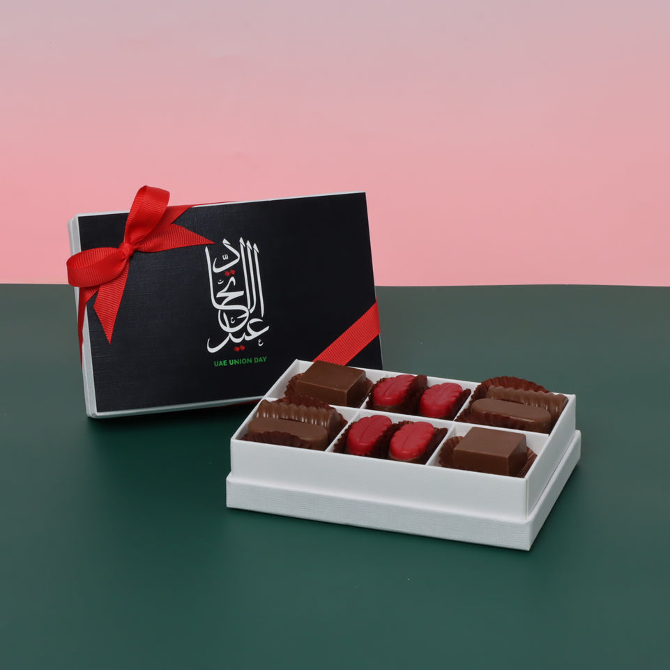 Arabic calligraphy national day chocolate 6-piece hard box