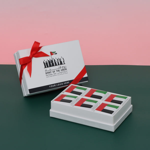 Set of 8 Spirit of the union national day with flag designed premium chocolate 6 piece hard box
