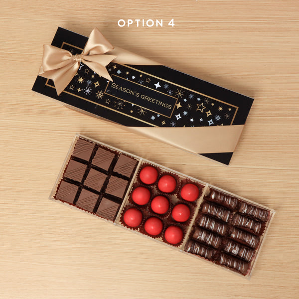 Season's greetings design premium chocolate gift acrylic box