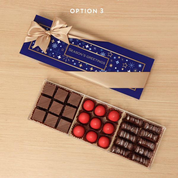Season's greetings design premium chocolate gift acrylic box