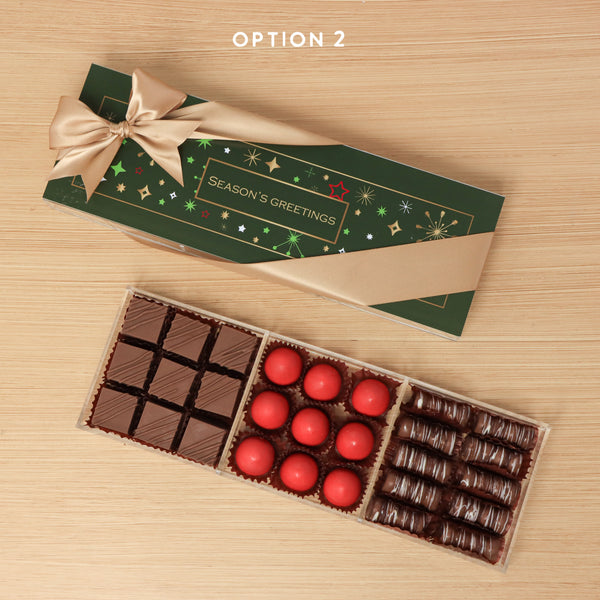Season's greetings design premium chocolate gift acrylic box
