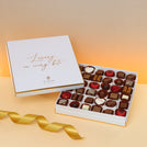 Luxury white & gold designed premium chocolate box with ribbon