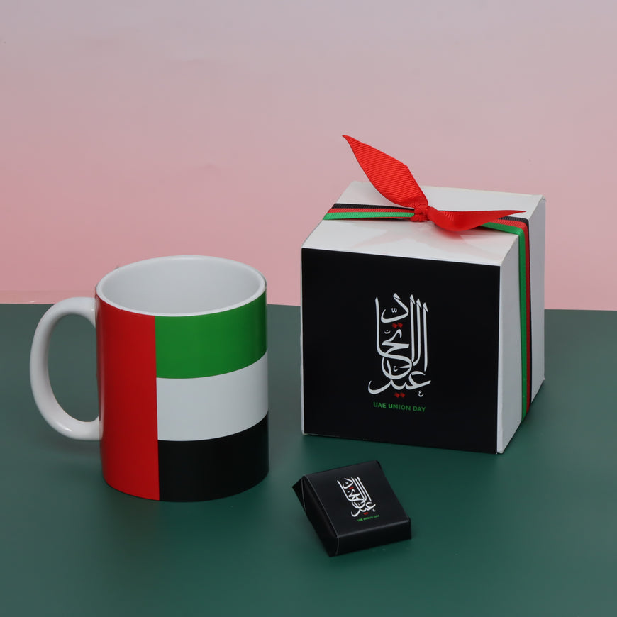 Arabic calligraphy national day designed coffee mug giveaway