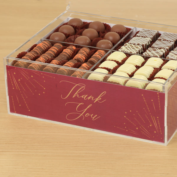 Thank you festive design premium chocolate gift acrylic box