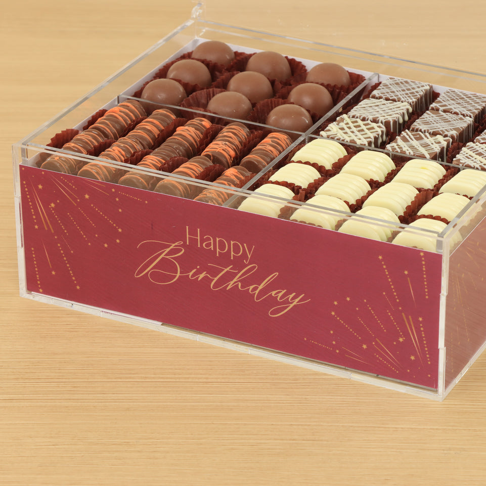 Happy Birthday premium chocolate gift acrylic box