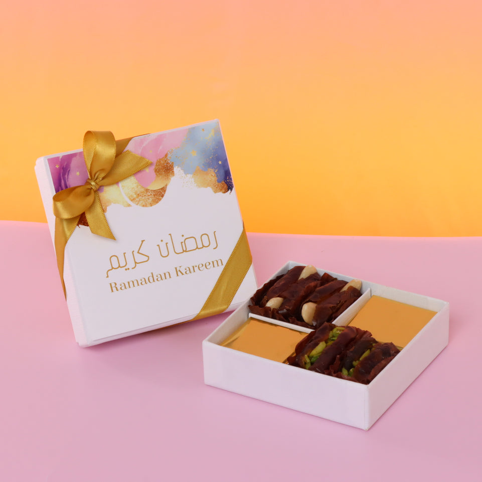 Ramadan pastel designed chocolate & dates hard box giveaway