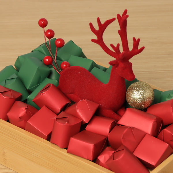 Christmas season deer decorated premium chocolate wooden hamper
