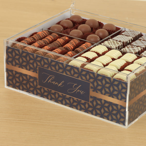 Thank you designed premium chocolate small double acrylic tray