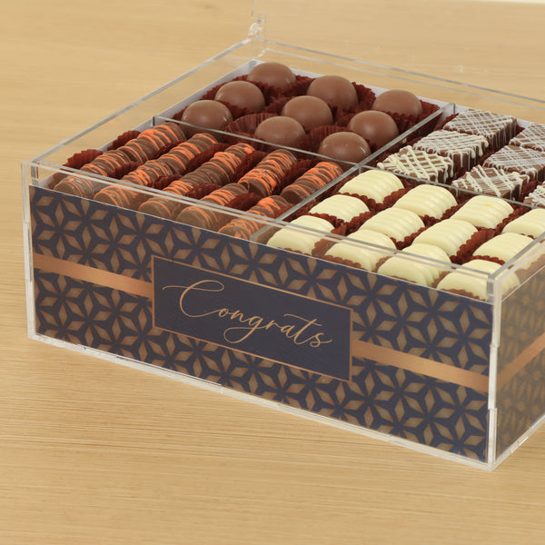 Congrat's designed premium chocolate small double acrylic tray
