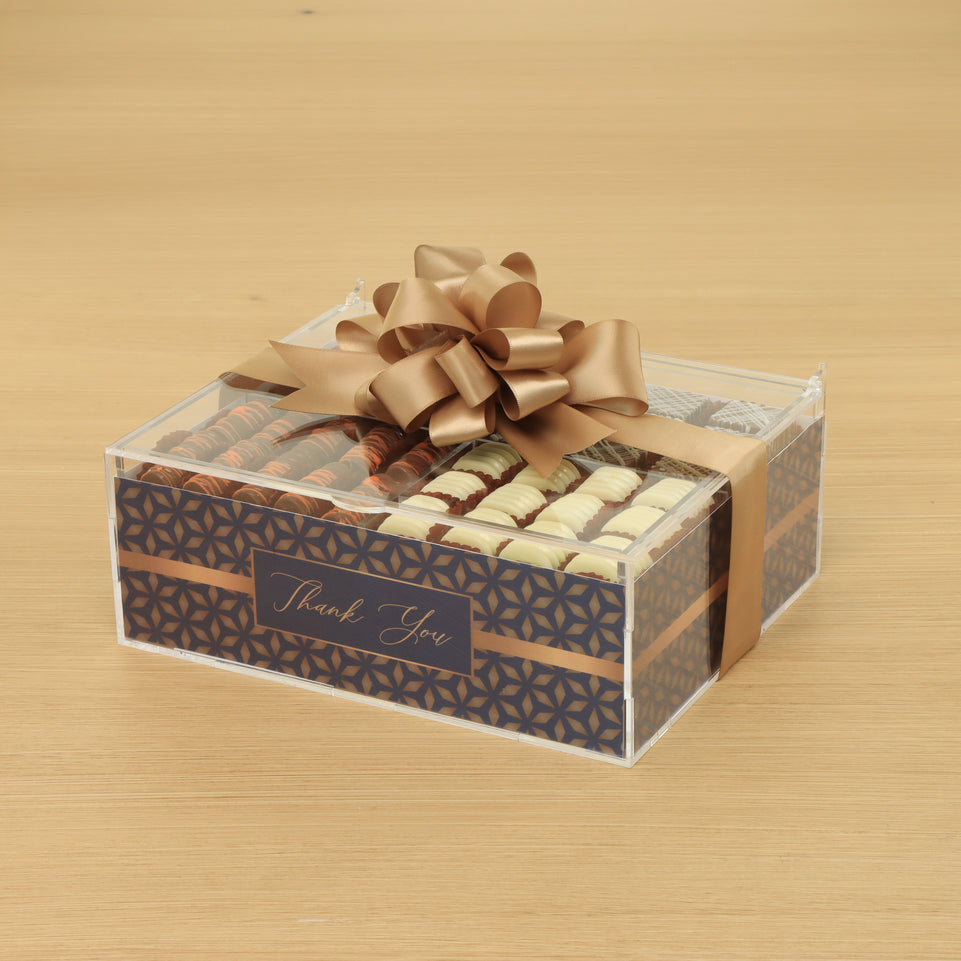 Thank you designed premium chocolate small double acrylic tray