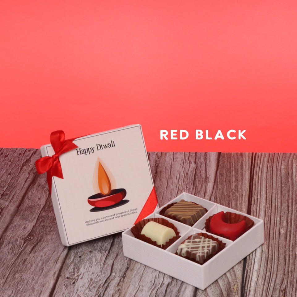 Set of 15 Happy diwali candle red designed premium chocolate 4P hard box