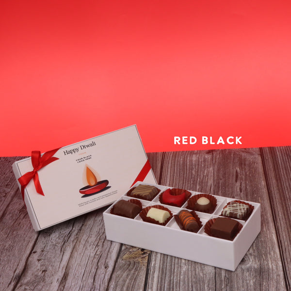 Set of 6 corporate customized diwali candle designed premium chocolate 8P hard box