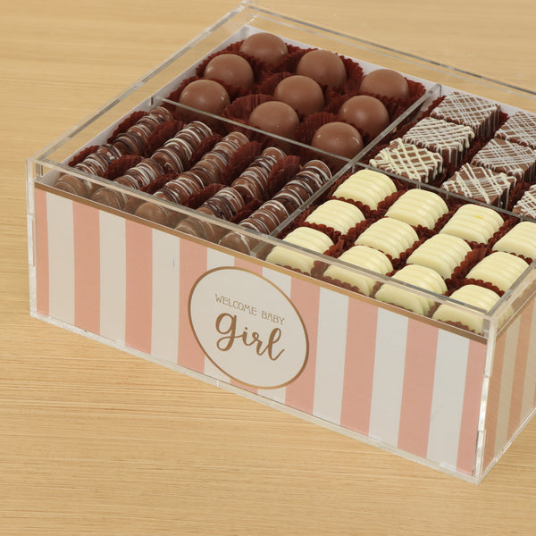 Baby Girl premium chocolate small double acrylic tray