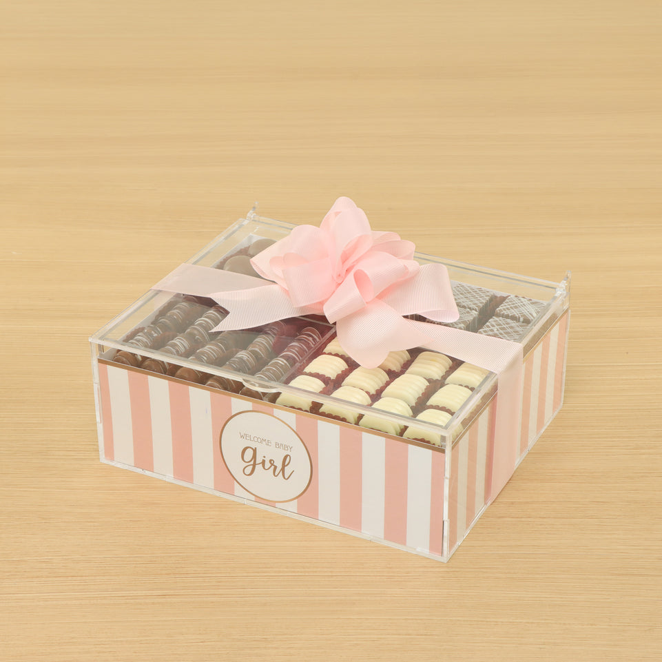 Baby Girl premium chocolate small double acrylic tray
