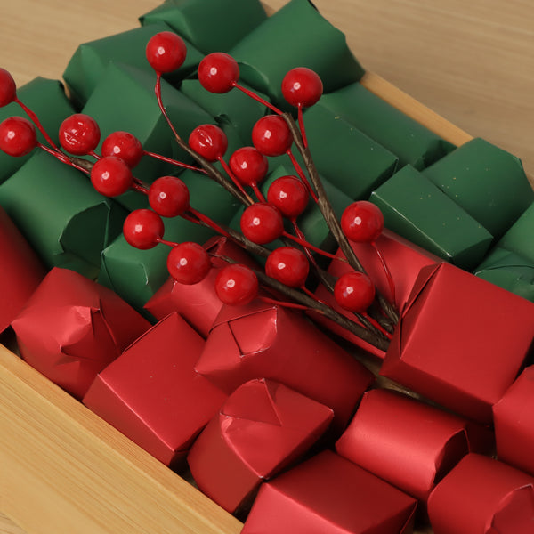 Christmas season cherry decorated premium chocolate wooden hamper