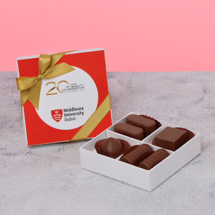 Set of 15 Corporate branded premium chocolate customized printed top card hard box