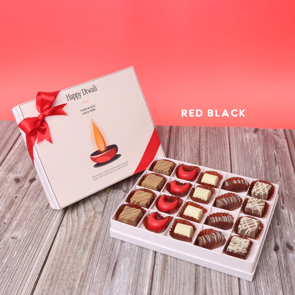 Set of 3 corporate customized diwali candle designed premium chocolate 20P hard box