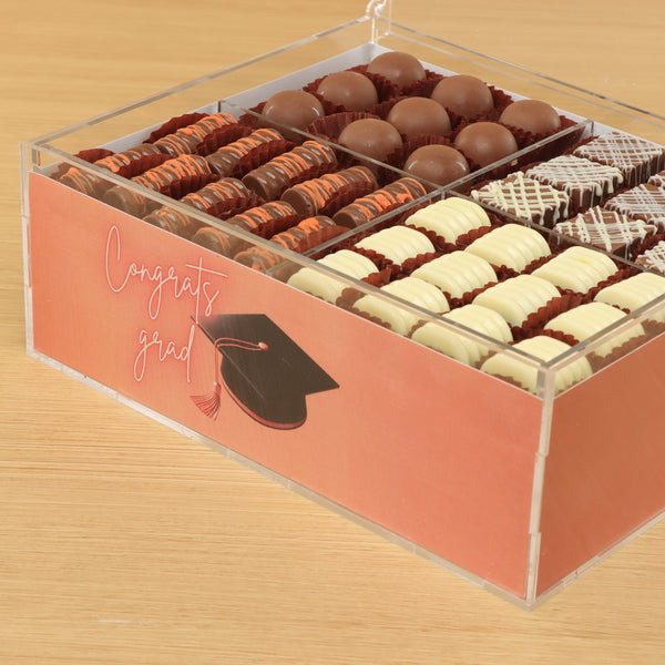 Graduation designed premium chocolate small double acrylic tray