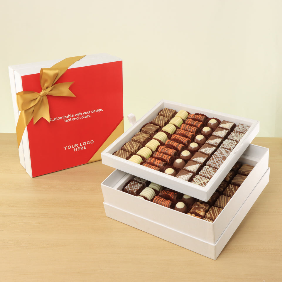 Corporate customized premium chocolate 2-layer hard box