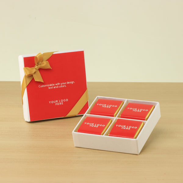 Set of 15 Corporate customized premium chocolate 4 pc hard box