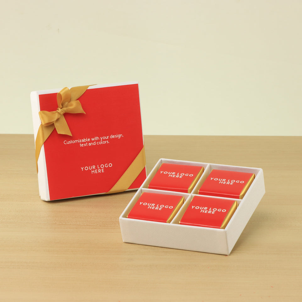 Set of 15 Corporate customized premium chocolate 4 pc hard box