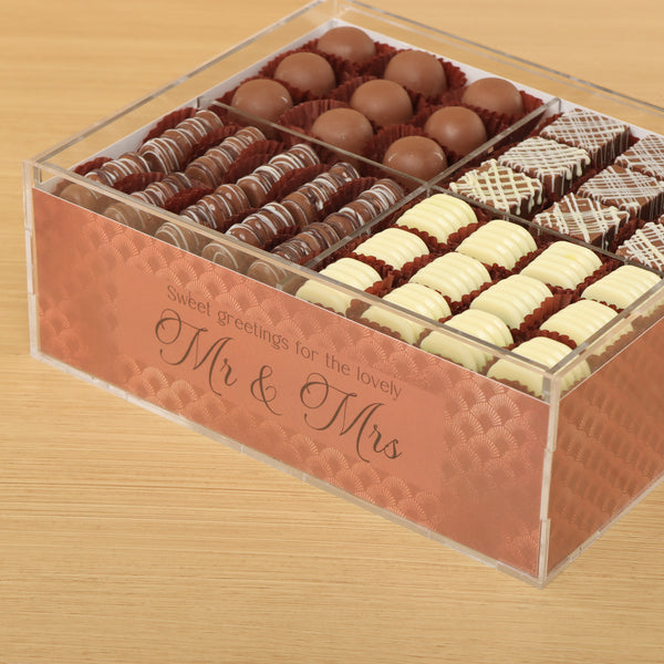 Bridal geometric pattern design premium chocolate gift acrylic box