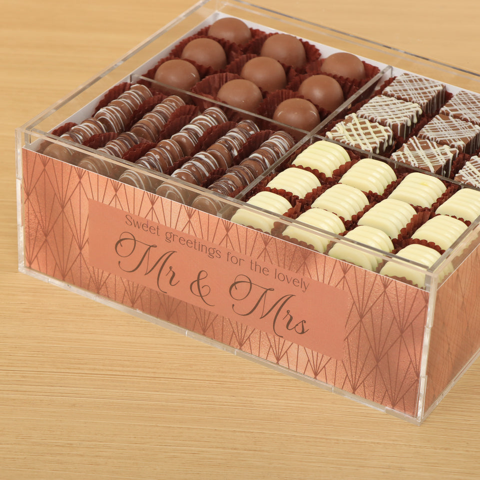 Elegant wedding theme premium chocolate gift acrylic box