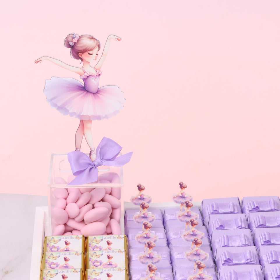 Ballerina theme decorated premium chocolate medium leather tray