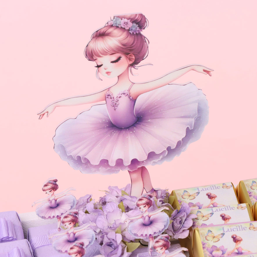 Ballerina theme decorated premium chocolate medium leather tray