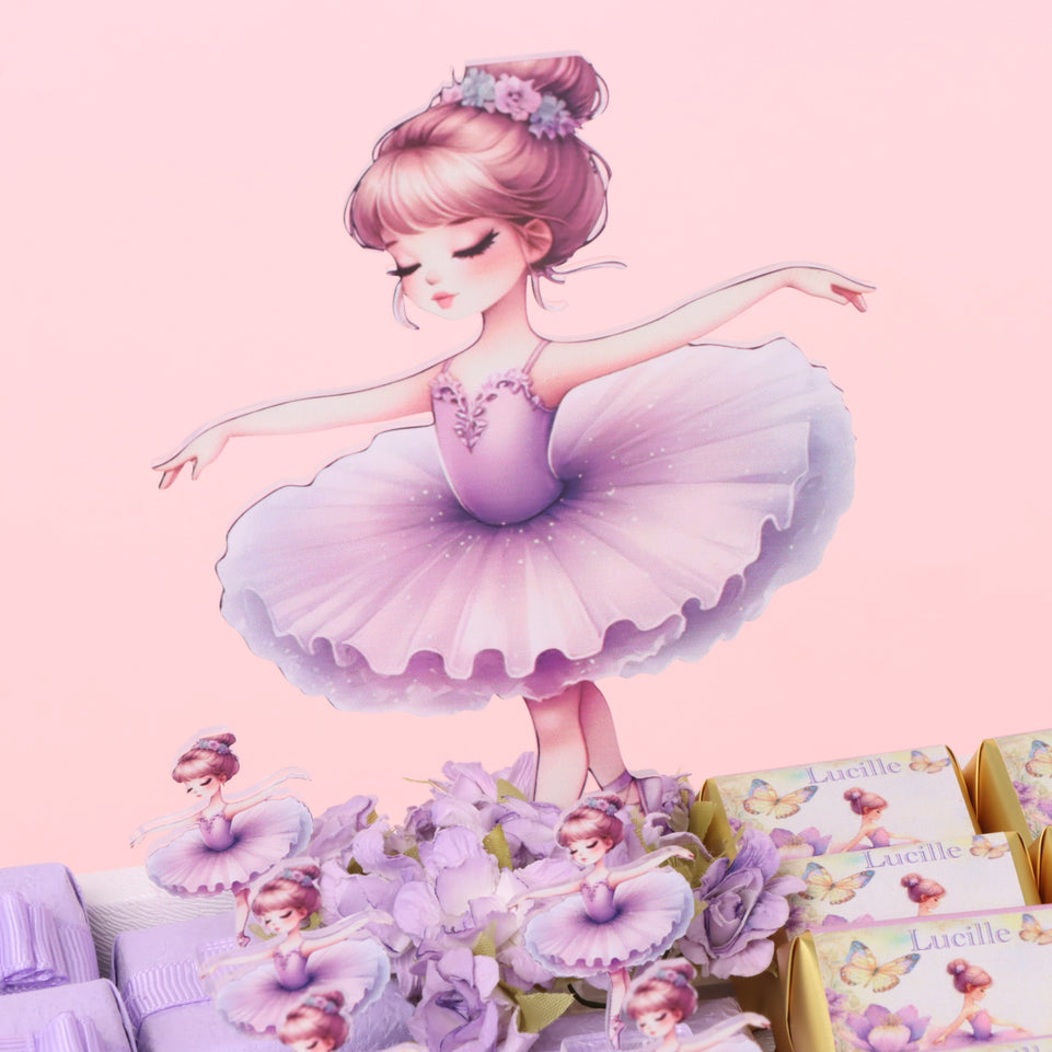 Ballerina theme decorated premium chocolate medium leather tray