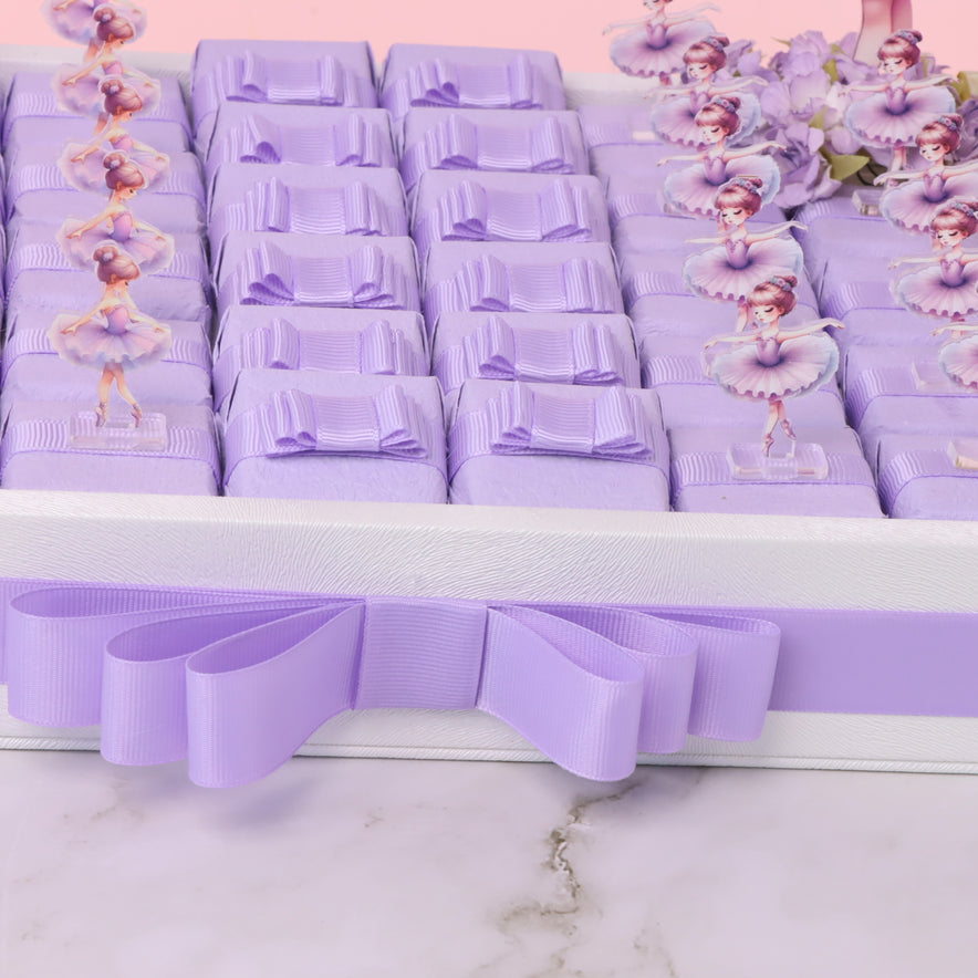 Ballerina theme decorated premium chocolate medium leather tray