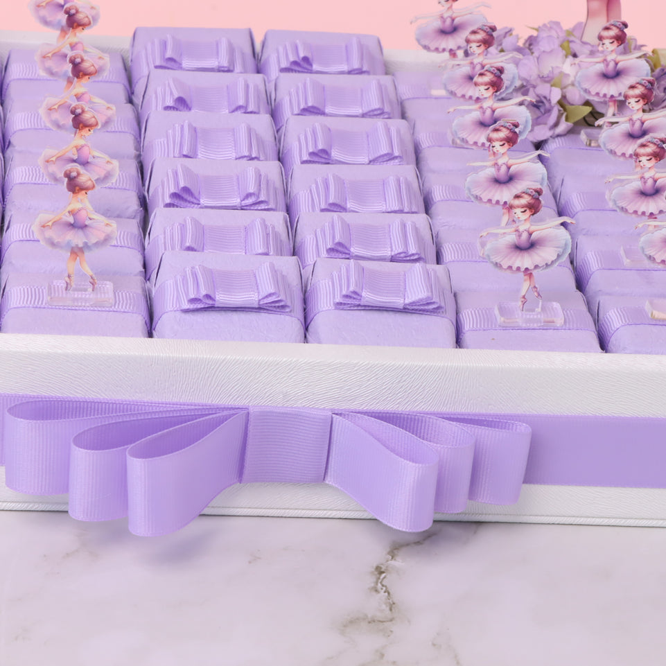Ballerina theme decorated premium chocolate medium leather tray