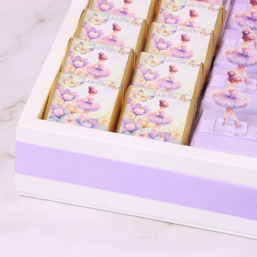 Ballerina theme decorated premium chocolate medium leather tray
