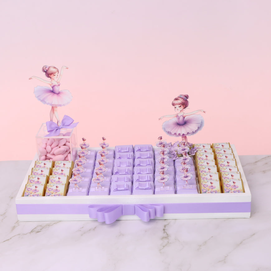 Ballerina theme decorated premium chocolate medium leather tray