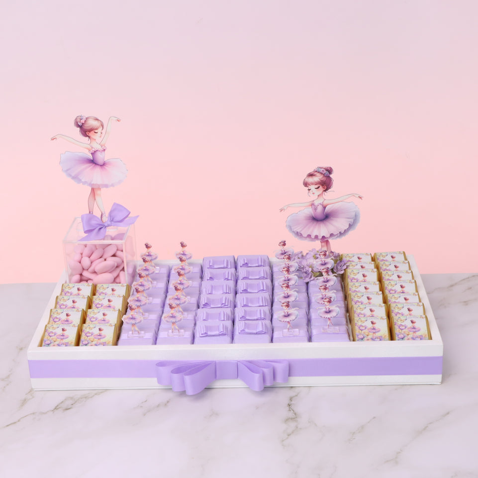 Ballerina theme decorated premium chocolate medium leather tray