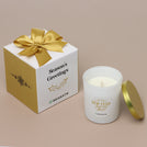 Set of 20 Corporate customized Christmas designed glass candle giveaway in soft box