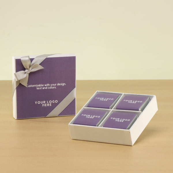 Set of 15 Corporate customized premium chocolate 4 pc hard box