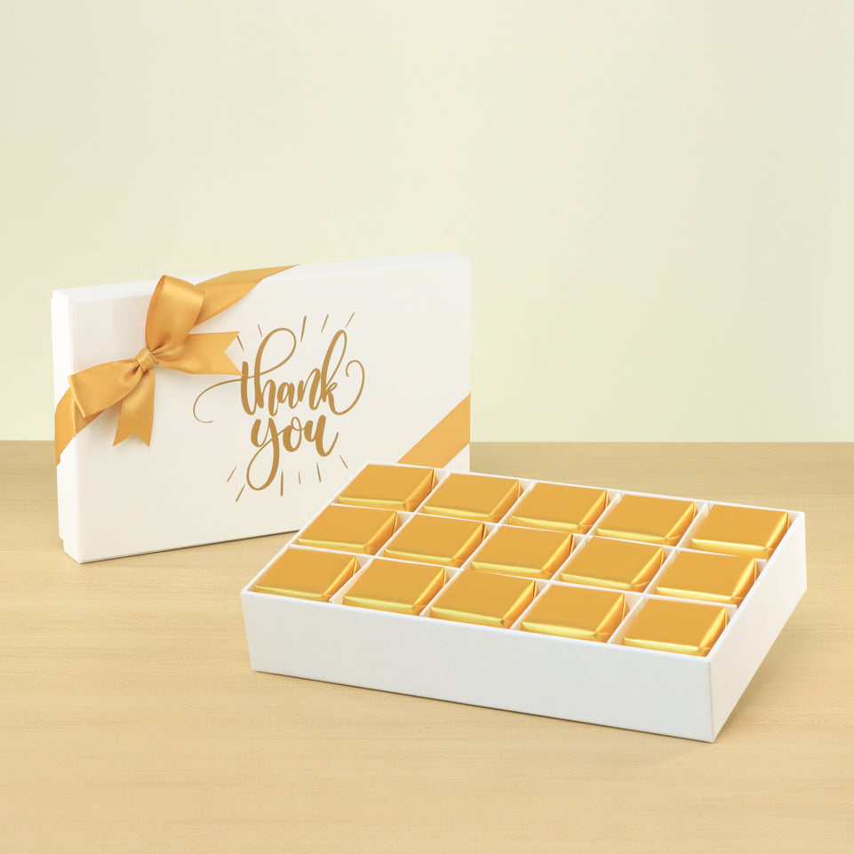 "Thank you" sun streak designed 15-piece premium chocolate hard box