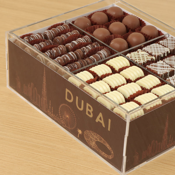 Dubai design premium chocolate small double acrylic tray