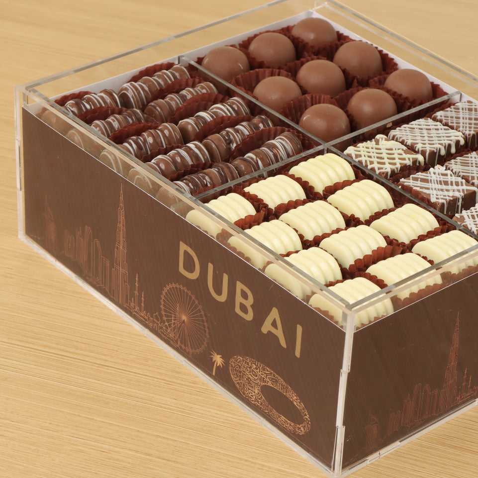 Dubai design premium chocolate small double acrylic tray