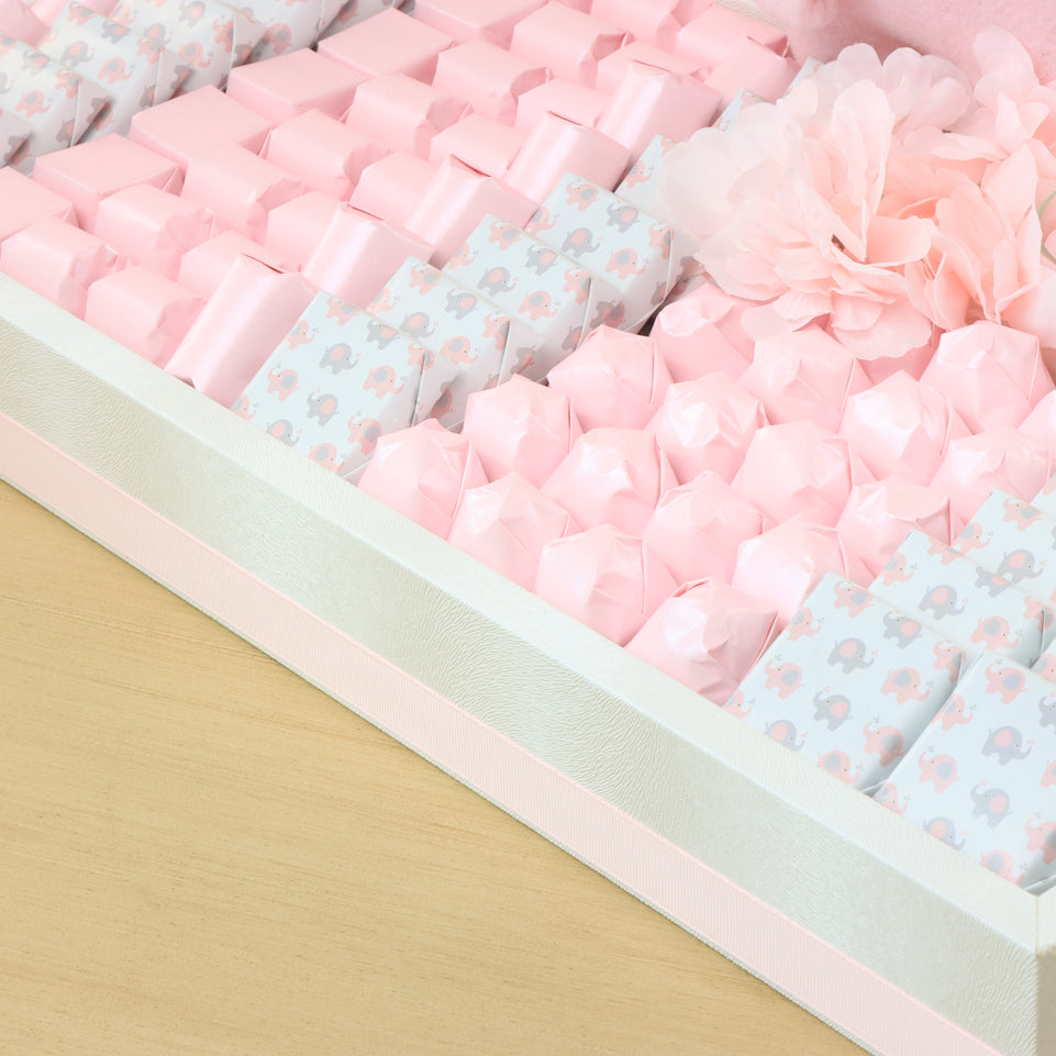 Baby girl elephant theme designed premium chocolate medium leather tray