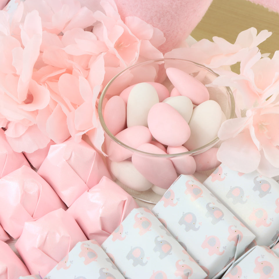 Baby girl elephant theme designed premium chocolate medium leather tray