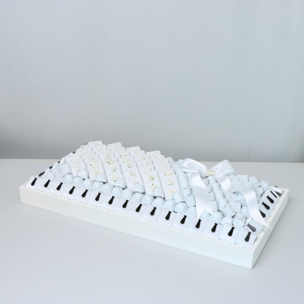 Wedding flower & acrylic tie decorated chocolate leather large tray