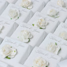 Wedding flower & acrylic tie decorated chocolate leather large tray