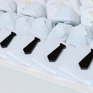 Wedding flower & acrylic tie decorated chocolate leather large tray