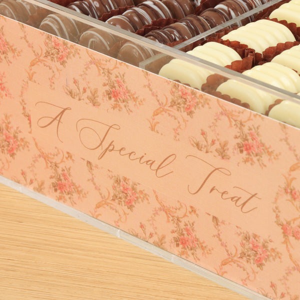 A special treat flower pattern design premium chocolate small double acrylic tray