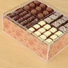 A special treat flower pattern design premium chocolate small double acrylic tray