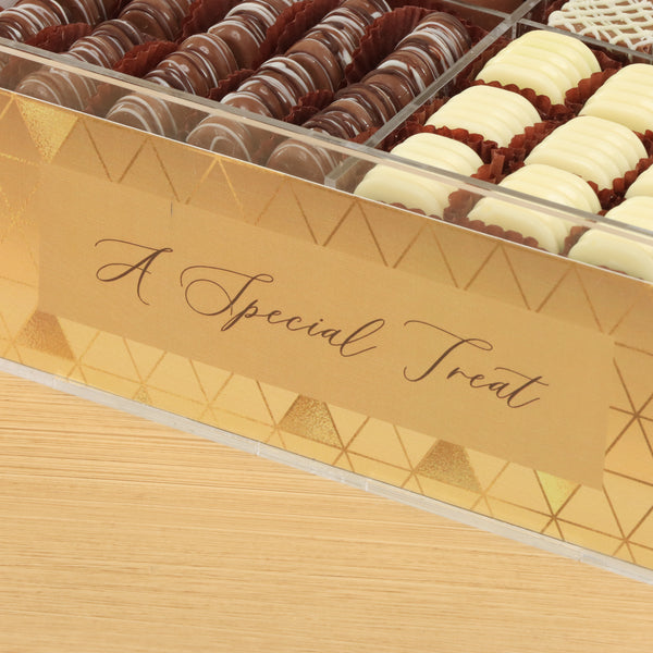 A special treat gold pattern design premium chocolate small acrylic tray