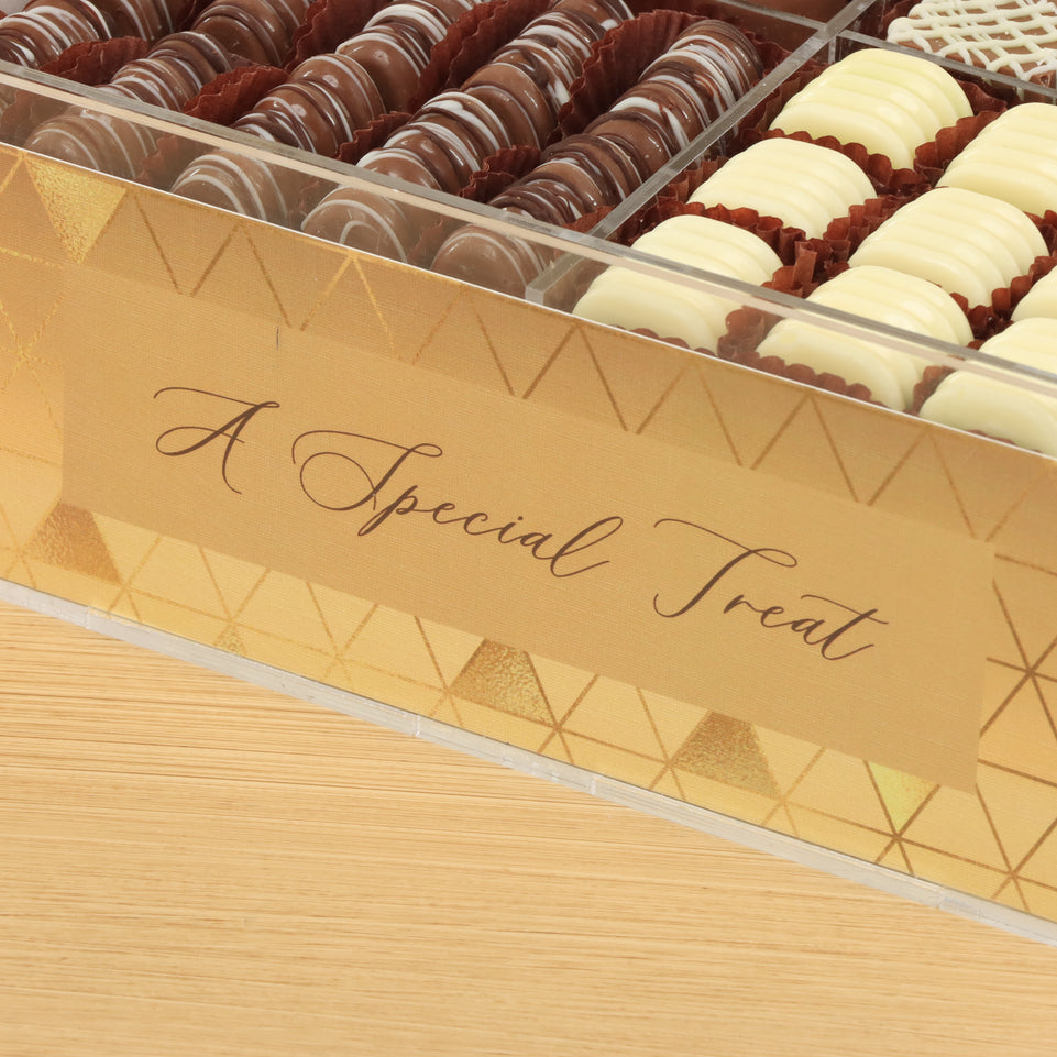 A special treat gold pattern design premium chocolate small acrylic tray